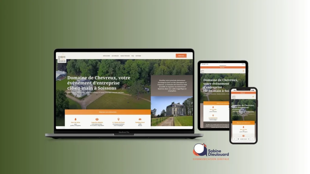 Domaine de Chevreux – site internet optimisé en rédaction web SEO pour les événements d’entreprise