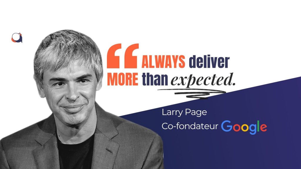 Acquérir des clients sans publicité : citation de Larry Page, cofondateur de Google — visuel Sabine Dieulouard, consultante en marketing et communication